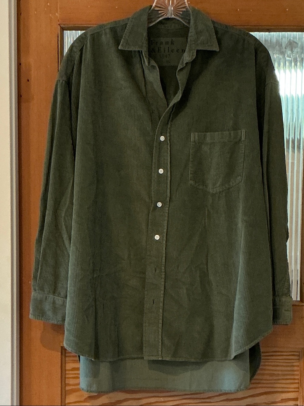 Frank & Eileen Olive Corduroy Shirt Jacket